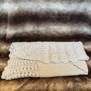 Handmade Light Blue Crochet Blanket